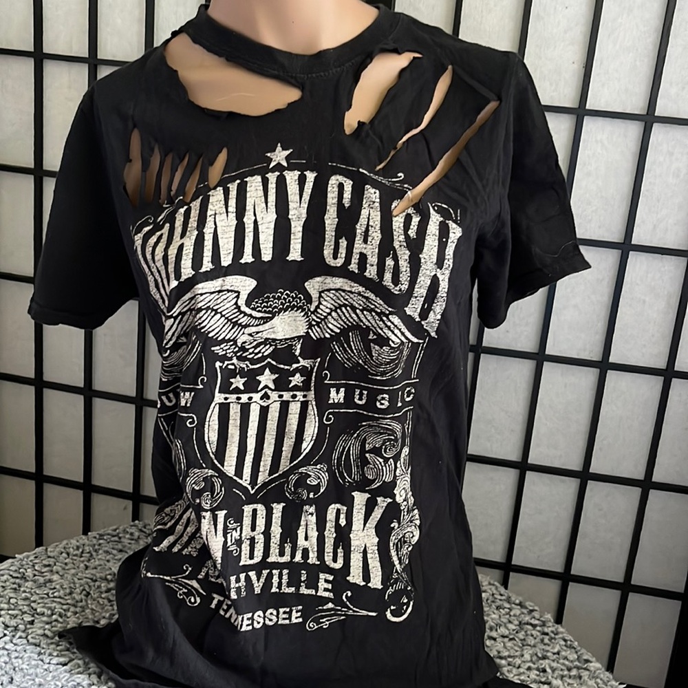 Johnny Cash Man in Black T-shirt Size S